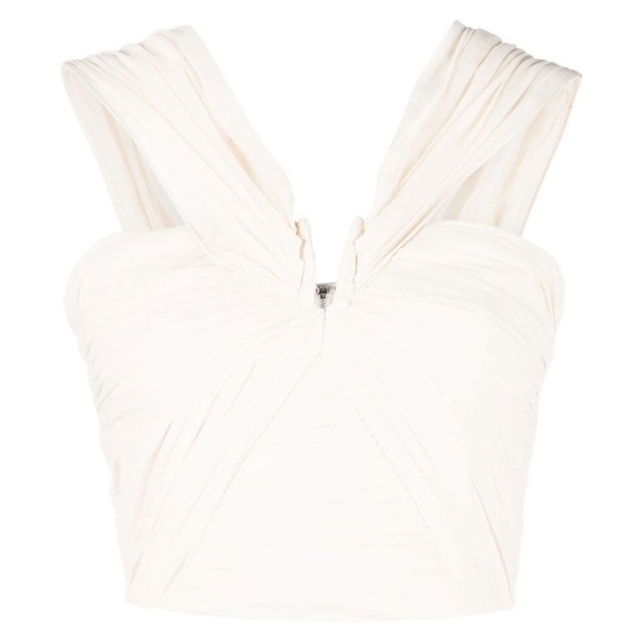 Self-Portrait Cropped Jersey Top - Picture 1 of 5